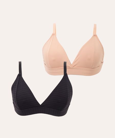 kit de 2 sutiãs triângulo sem bojo colorido 40 kit de 2 sutiãs triângulo sem bojo colorido 40
