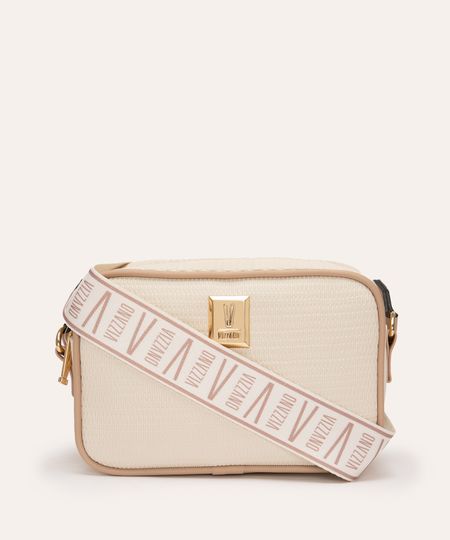 bolsa crossbody com textura vizzano off white UNICO bolsa crossbody com textura vizzano off white UNICO