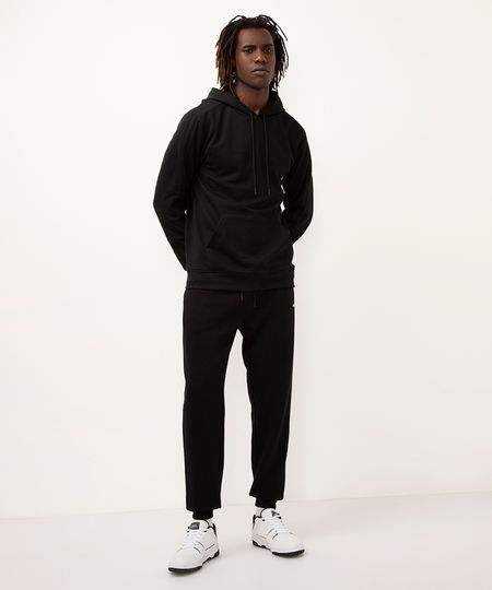 calça de moletom jogger cintura média esportiva ace preto G