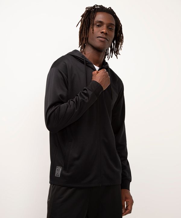 jaqueta esportiva com bolsos preto M