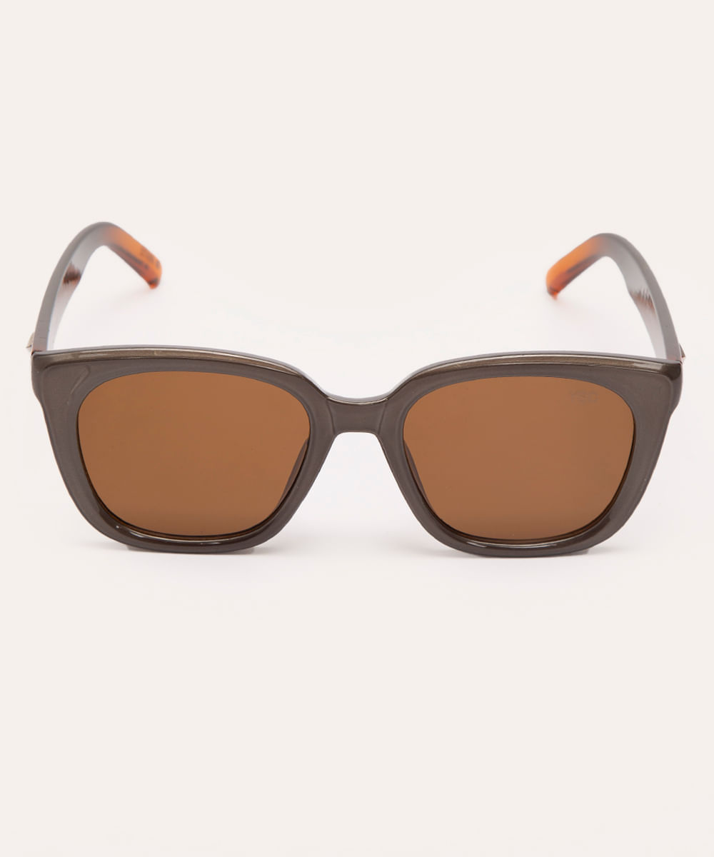 óculos de sol oval marrom