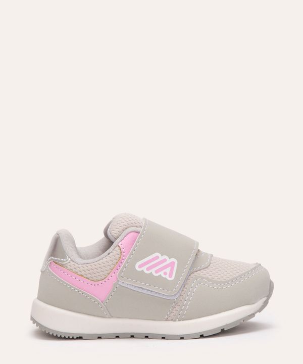 tênis infantil jogging com velcro cinza 26
