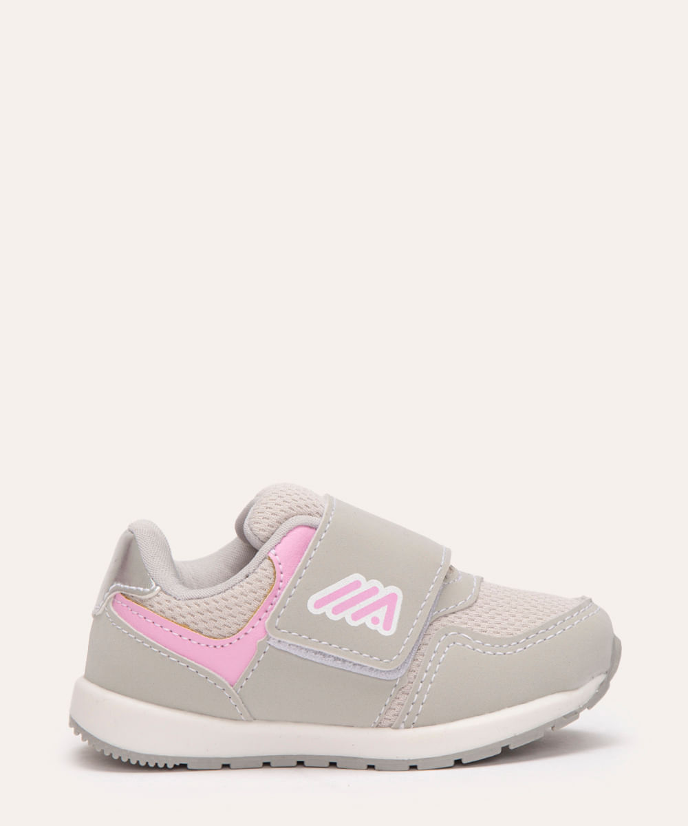 tênis infantil jogging com velcro ace cinza