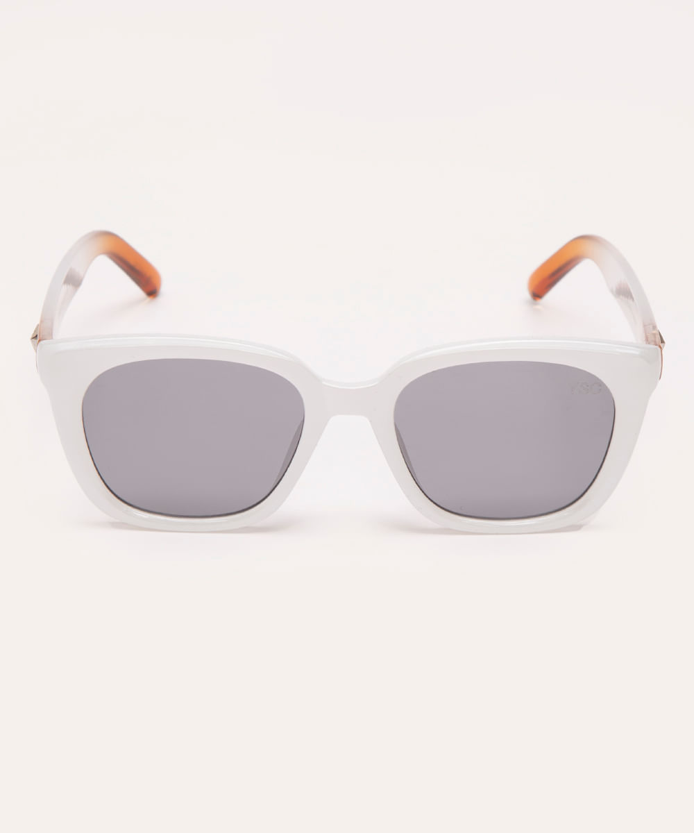 óculos de sol oval branco