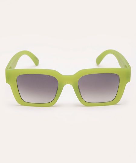 óculos de sol quadrado verde UNICO