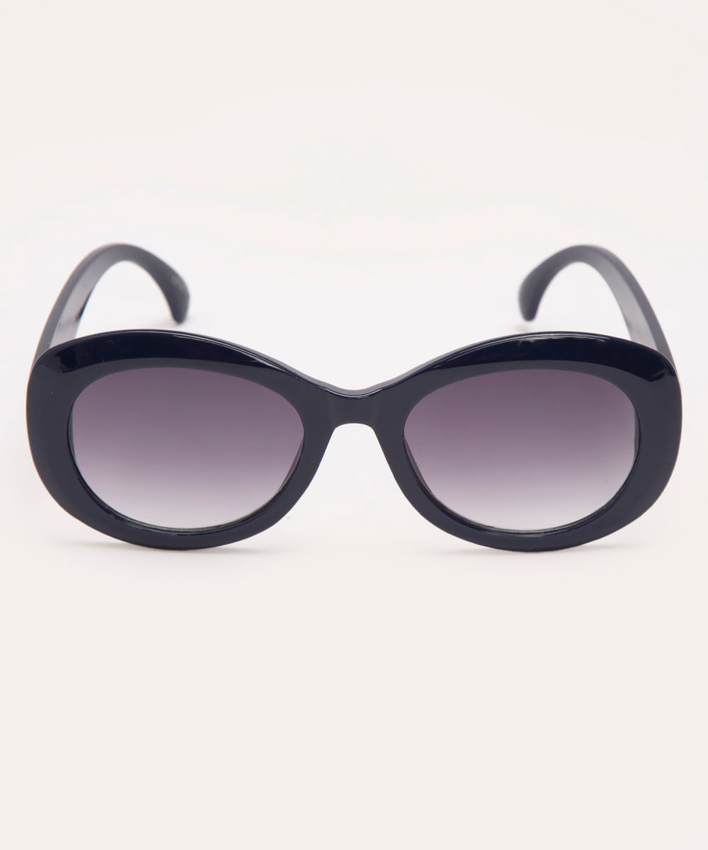 óculos de sol oval - azul marinho