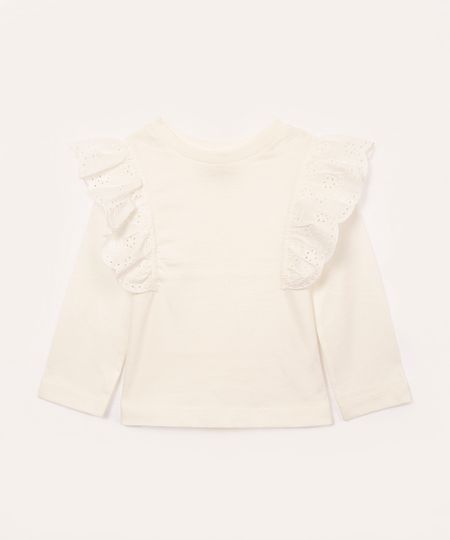 blusa infantil manga longa babado laise off white 4 blusa infantil manga longa babado laise off white 4