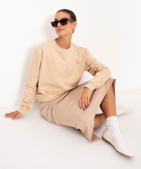 blusão de moletom venice bege PP blusão de moletom venice bege PP