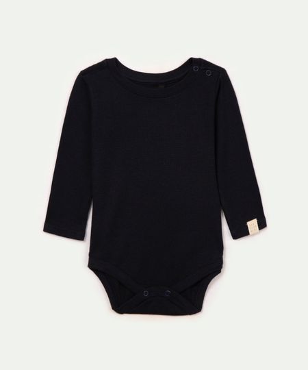 body infantil texturizado manga longa azul marinho 0-3 body infantil texturizado manga longa azul marinho 0-3
