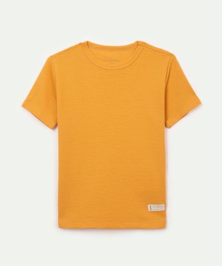 camiseta de algodão infantil texturizada amarelo 6
