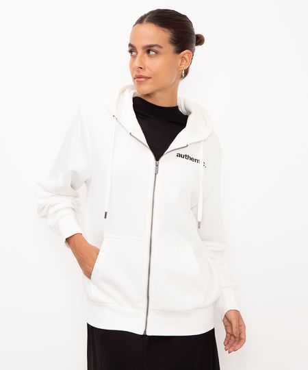 jaqueta de moletom com capuz authentic off white PP