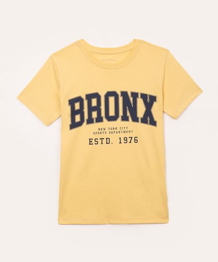 camiseta de algodão infantil bronx amarela 6