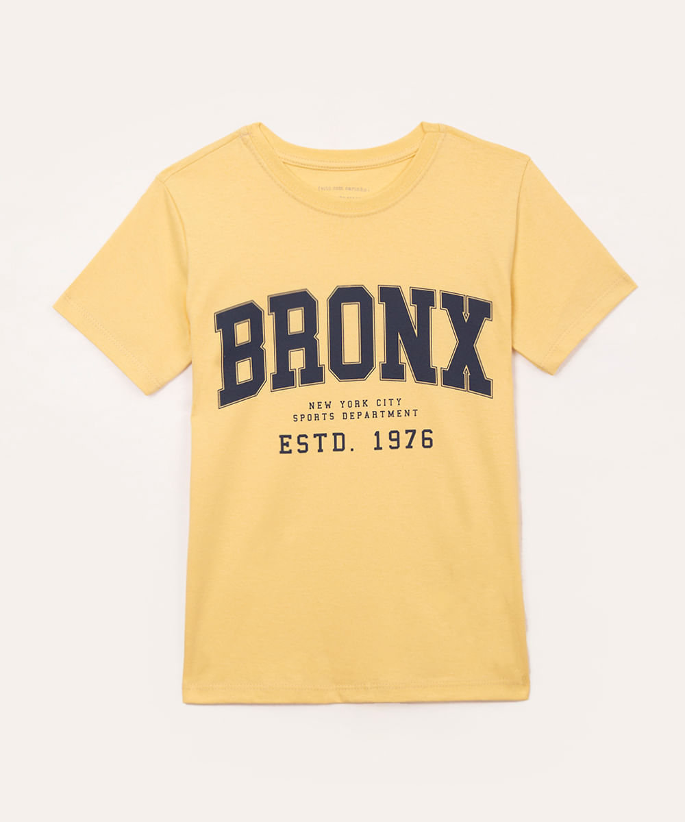 camiseta de algodão infantil bronx amarela