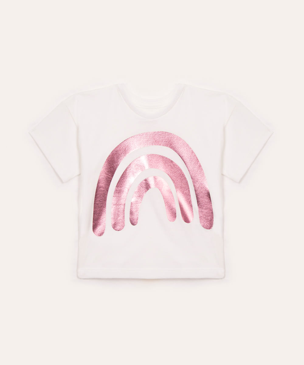 camiseta de algodão infantil off white