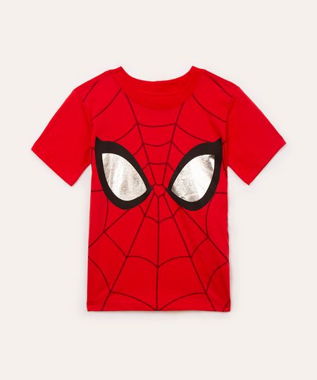camiseta de algodão infantil homem aranha vermelha 10