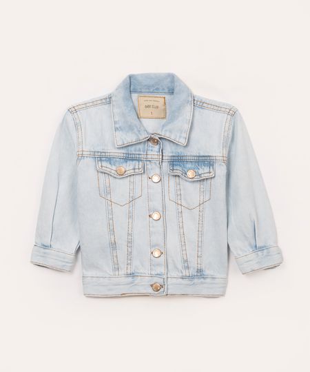 jaqueta infantil jeans básica azul 1