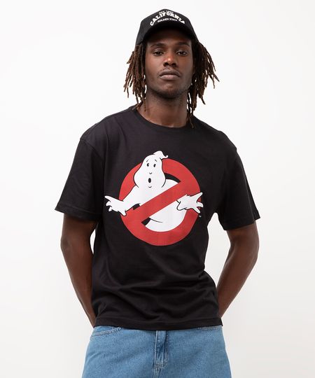 camiseta de algodão caça fantasma preta P camiseta de algodão caça fantasma preta P