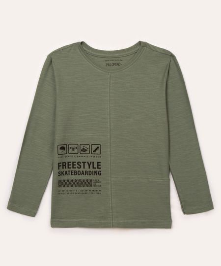 camiseta infantil manga longa freestyle verde escuro 8