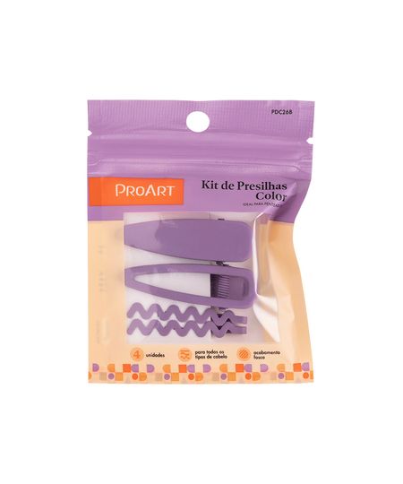 proart kit presilhas 4 peças roxo UNICO proart kit presilhas 4 peças roxo UNICO