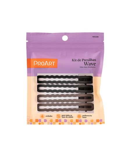 kit presilhas wave nude 4 peças proart UNICO kit presilhas wave nude 4 peças proart UNICO