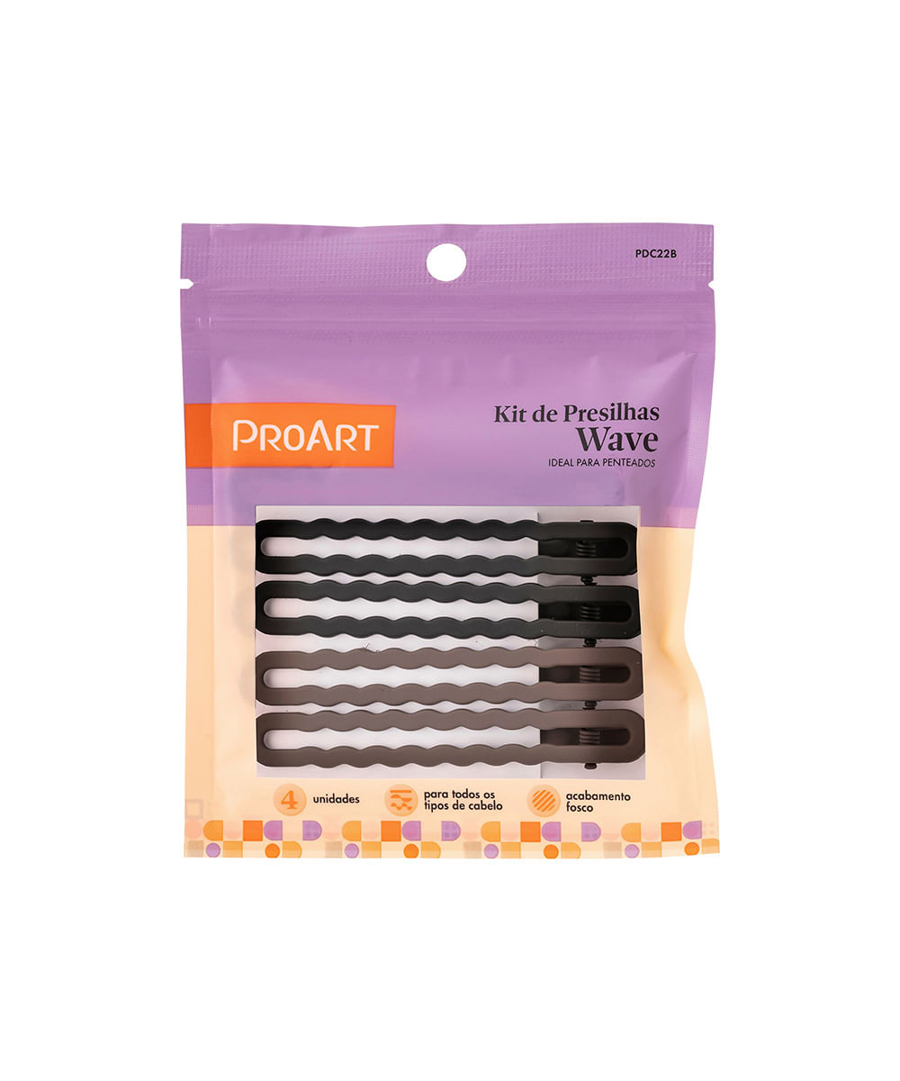 kit presilhas wave nude 4 peças proart kit presilhas wave nude 4 peças proart