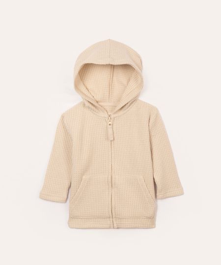 cardigan de tricot infantil com capuz kaki 2