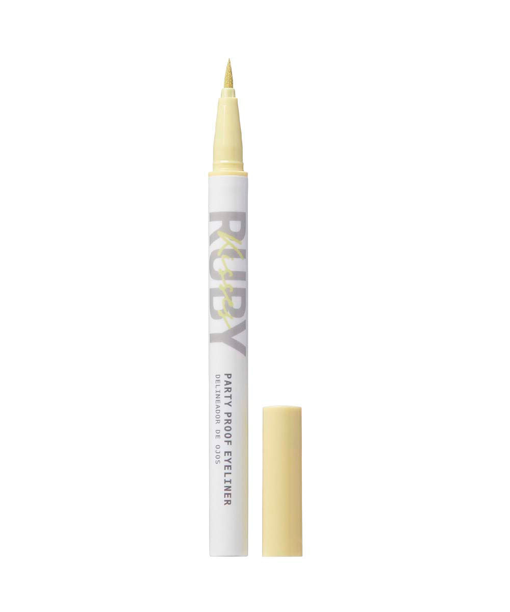 delineador party proof eyeliner retro yellow ruby kisses