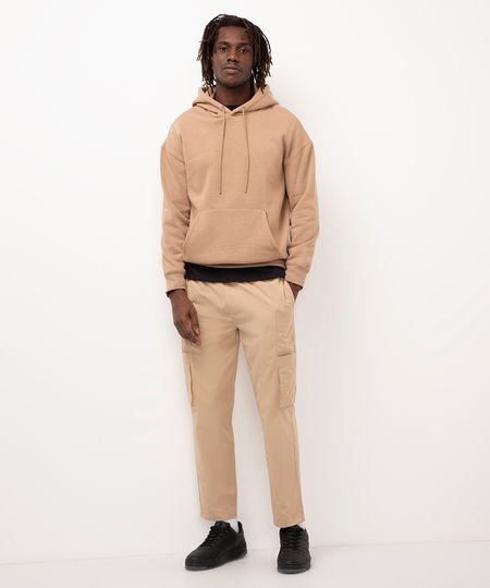 calça jogger cargo com elástico kaki 36