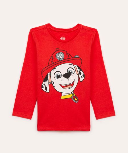 camiseta infantil marshall patrulha canina vermelho 2