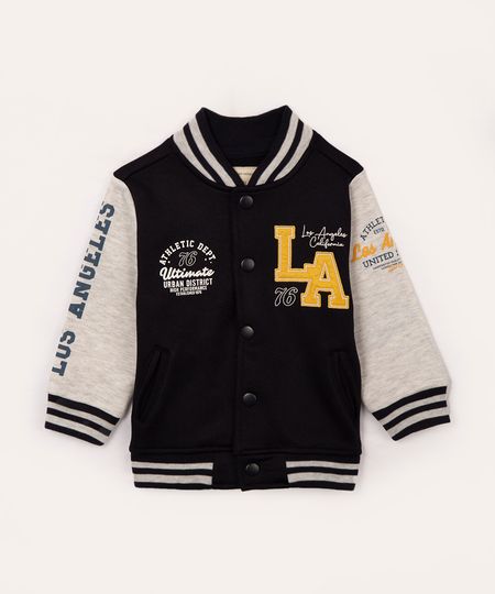 moletom infantil bomber college los angeles azul marinho 2