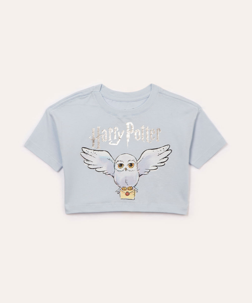 cropped infantil harry potter azul