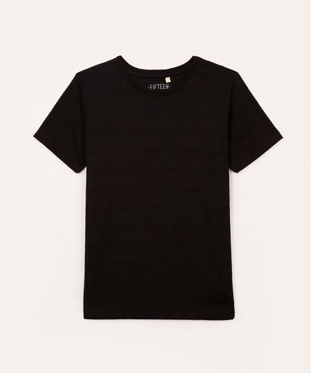camiseta juvenil manga curta preto 12