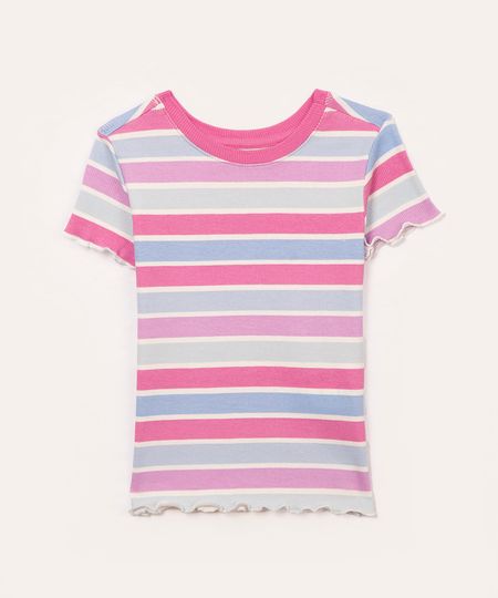 blusa infantil manga curta listrada colorido 4