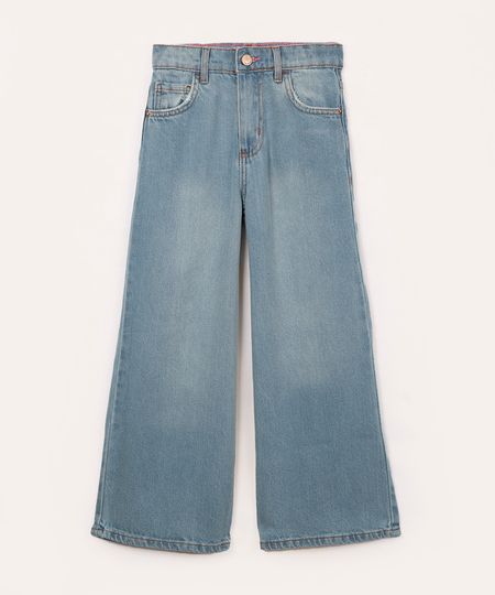 calça infantil jeans wide leg azul médio 4 calça infantil jeans wide leg azul médio 4
