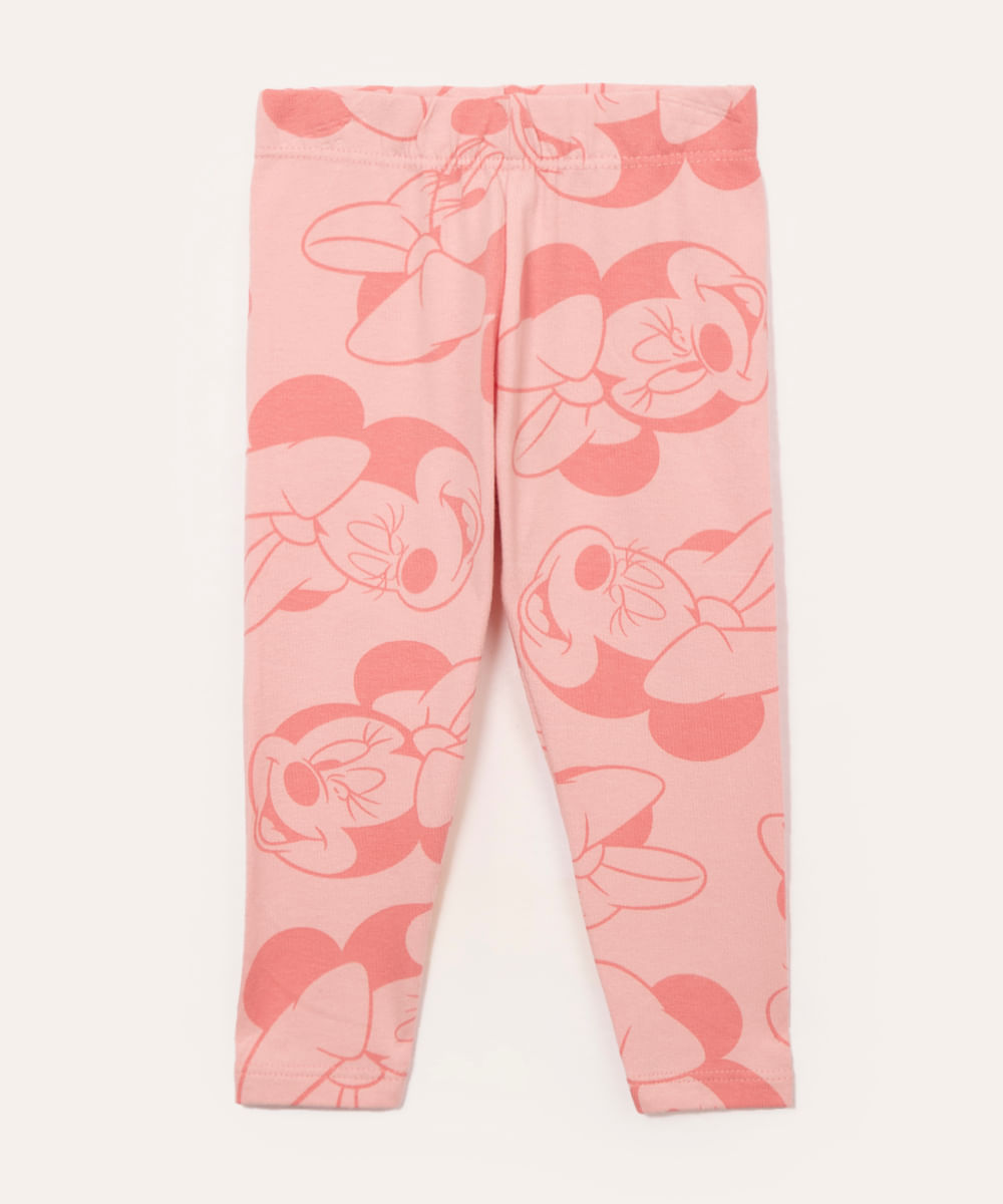 calça infantil legging minnie rosa