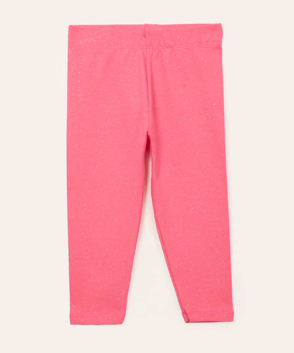 calça infantil legging com glitter pink