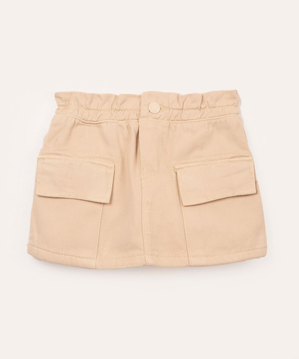 short saia de sarja infantil clochard bege claro