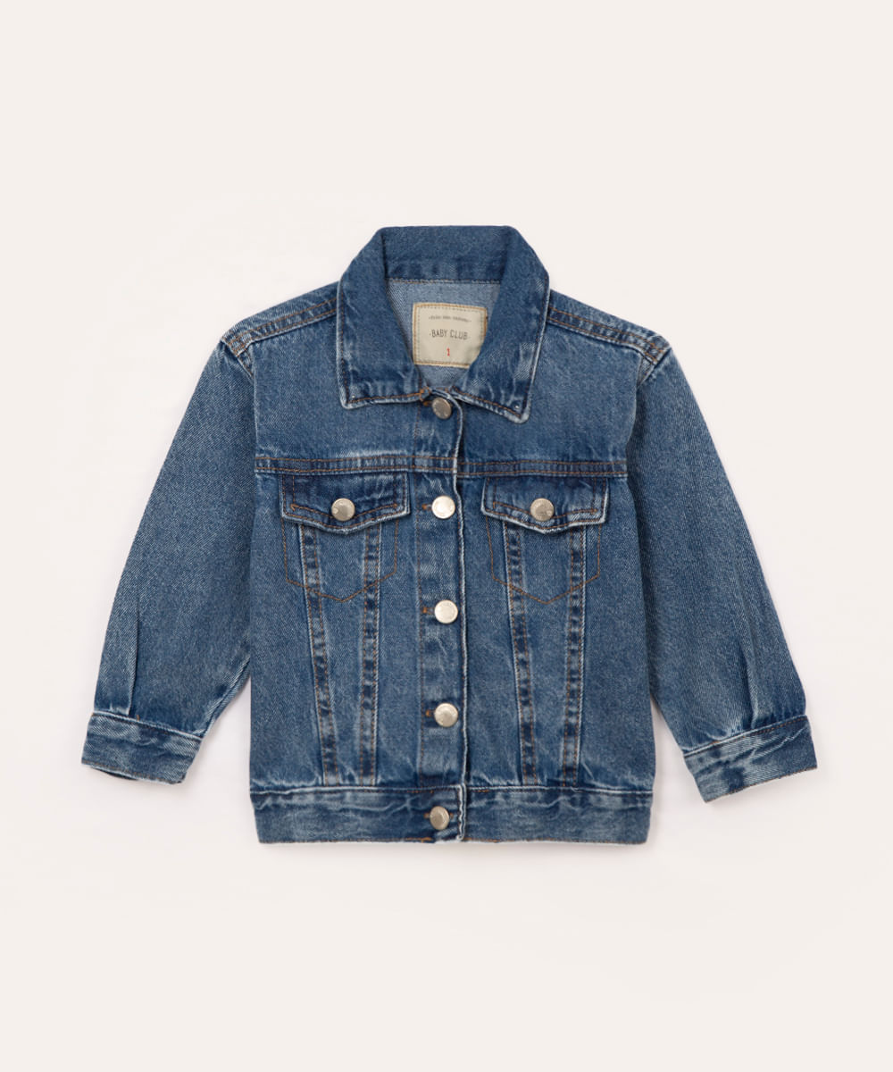 jaqueta infantil jeans azul