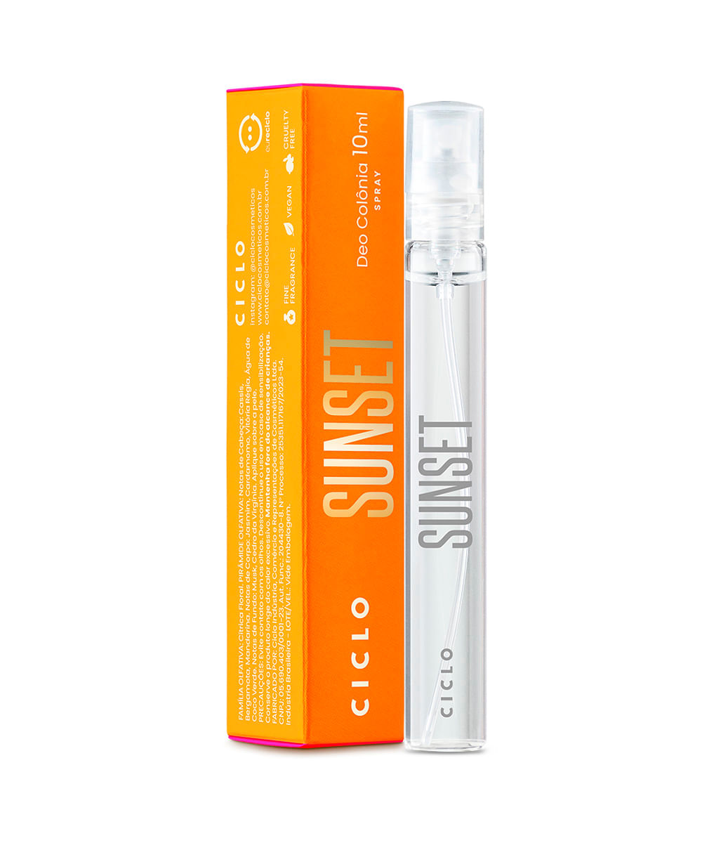 deo colônia sunset ciclo 10ml