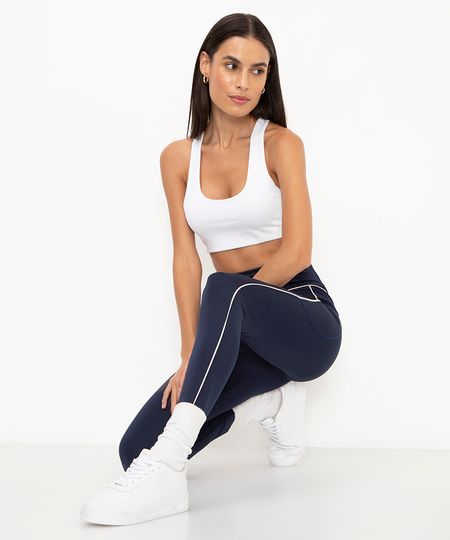 calça legging com vivos ace azul P