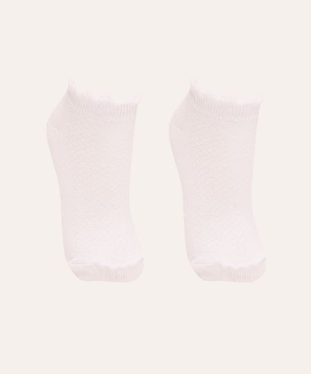kit de 2 pares de meias infantis soquete branco 26-29