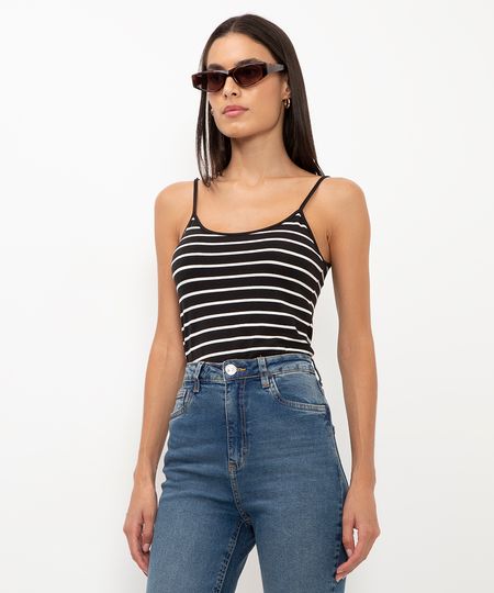 blusa de algodão peruano listrada preta PP blusa de algodão peruano listrada preta PP