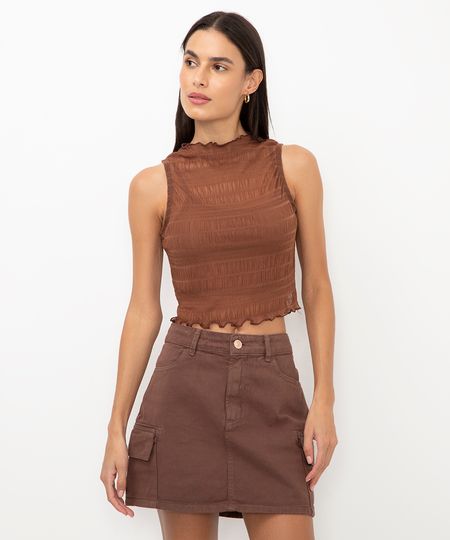 regata de tule fru fru marrom M regata de tule fru fru marrom M