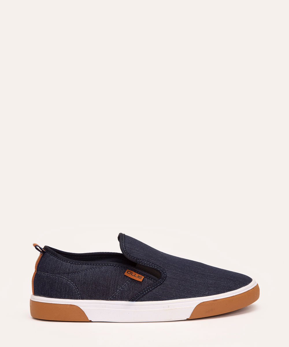 Tênis Jeans Slip On Masculino Ollie Azul Escuro