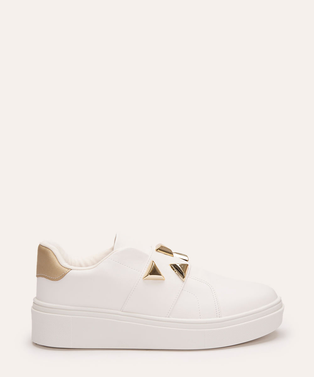 tênis casual com tachas vizzano branco