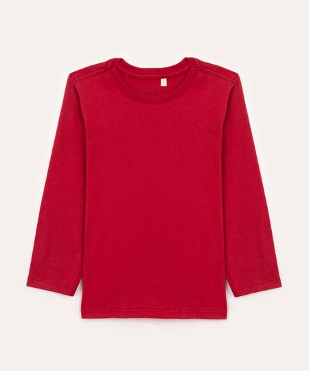 camiseta de algodão infantil vermelha 1