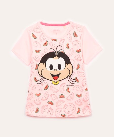 blusa de algodão infantil magali rosa 1