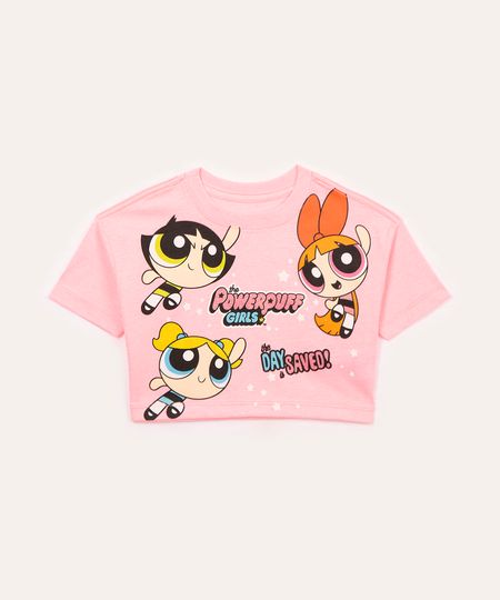 blusa de algodão infantil meninas super poderosas rosa 6
