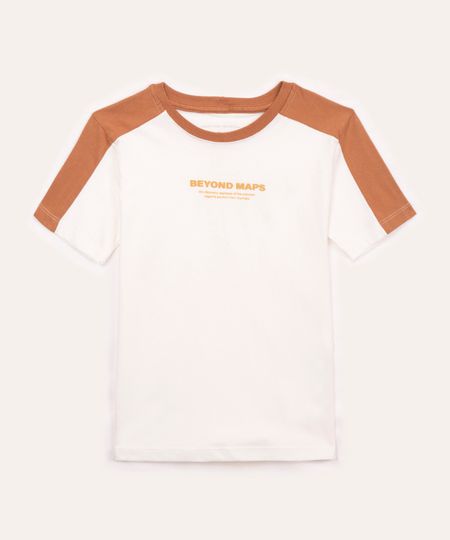 camiseta de algodão infantil beyond maps branco 6