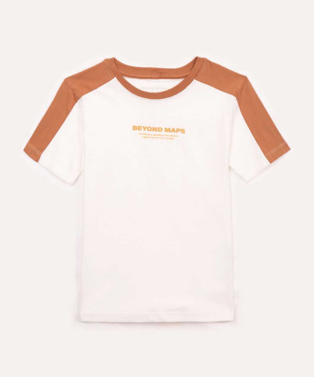 camiseta de algodão infantil beyond maps branco